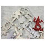 Lot of Vintage Plastic Toy Figures including Tim-Mee Indians and Other Figures