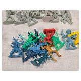 Lot of Vintage Plastic Toy Figures including Tim-Mee Indians and Other Figures