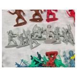 Lot of Vintage Plastic Toy Figures including Tim-Mee Indians and Other Figures