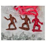 Lot of Vintage Plastic Toy Figures including Tim-Mee Indians and Other Figures