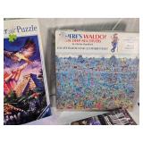 Lot of Jigsaw Puzzles including Disney 8 Puzzle Pack, Ravensburger 1500 Piece Puzzle, and More - Uncounted