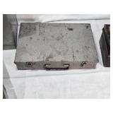 Lot of Vintage Metal Storage Boxes including a Cash Box, Slide Box