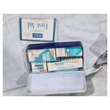 Vintage Automotive Safety and First Aid Lot including Sears Massager, Do-Ray Flip Up Flare, and 1960s Sentinel First Aid Kit