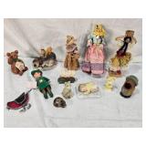 Figurines and Collectibles Including Peter Pan Doll, Cultural Dolls, Woven Bunny, Ceramic Stagecoach Shaker, and Animal Figures