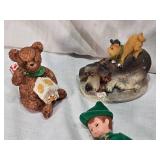 Figurines and Collectibles Including Peter Pan Doll, Cultural Dolls, Woven Bunny, Ceramic Stagecoach Shaker, and Animal Figures
