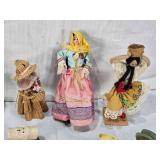 Figurines and Collectibles Including Peter Pan Doll, Cultural Dolls, Woven Bunny, Ceramic Stagecoach Shaker, and Animal Figures
