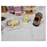 Figurines and Collectibles Including Peter Pan Doll, Cultural Dolls, Woven Bunny, Ceramic Stagecoach Shaker, and Animal Figures