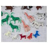 Assorted Plastic Animal Figures, Dinosaurs, Gorillas and More