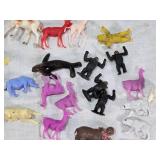 Assorted Plastic Animal Figures, Dinosaurs, Gorillas and More