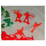 Plastic Toy Cowboys and Indians Figures in Various Colors and Poses