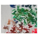 Plastic Toy Cowboys and Indians Figures in Various Colors and Poses