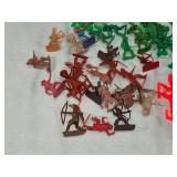 Plastic Toy Cowboys and Indians Figures in Various Colors and Poses