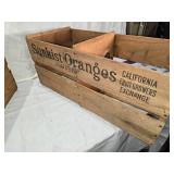 Vintage Wooden Fruit Crates with Labels - Sunkist Oranges, Bear