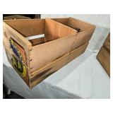 Vintage Wooden Fruit Crates with Labels - Sunkist Oranges, Bear