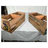 Vintage Wooden Fruit Crates with Labels - Sunkist Oranges, Bear