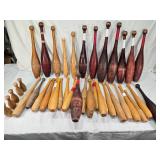 Large Lot of Vintage Indian Clubs and Juggling Pins
