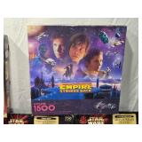 Huge Lot of Star Wars Puzzles including The Empire Strikes Back 1500 Piece Puzzle, Episode I Podrace Challenge Puzzle, and Lenticular Puzzles - Uncounted