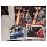 Huge Lot of Star Wars Puzzles including The Empire Strikes Back 1500 Piece Puzzle, Episode I Podrace Challenge Puzzle, and Lenticular Puzzles - Uncounted