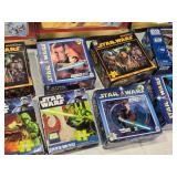 Huge Lot of Star Wars Puzzles including The Empire Strikes Back 1500 Piece Puzzle, Episode I Podrace Challenge Puzzle, and Lenticular Puzzles - Uncounted