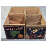 Vintage Greenleaf and Stork Brand Wooden Crates