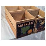 Vintage Greenleaf and Stork Brand Wooden Crates