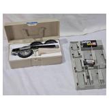 Vintage 1966 DYMO Executive 3 Label Maker and Battery Rack 40 Organizer