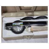 Vintage 1966 DYMO Executive 3 Label Maker and Battery Rack 40 Organizer