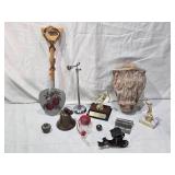 Vintage cast iron Amish-style buggy, Science Beaker Stand, Trophies