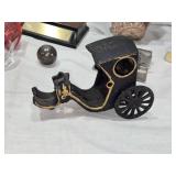 Vintage cast iron Amish-style buggy, Science Beaker Stand, Trophies