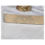 Vintage cast iron Amish-style buggy, Science Beaker Stand, Trophies