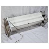 Antique Style Fluorescent Light Fixture with Ornate Metal Ends