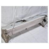 Antique Style Fluorescent Light Fixture with Ornate Metal Ends