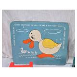 Fisher-Price Toys including Lumber Yard and Toot-Toot Trains, Pull Toy Bear, and Ugly Duckling Puzzle with Glued In Pieces