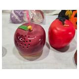 Stuffed Duck, Glass Dog, Ceramic Apples and Kitty and Pumpkin Decor