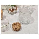 Glassware and Decorative Household Items including Pitcher, Vase, Bowls, Salt Pepper Shakers and Glasses