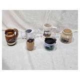 Ceramic Mug with Train, Small Jug, and Bill of Fare Jar