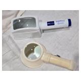 Magnifying Glasses, Glass Bowl, and Stands