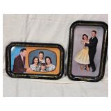 Lawrence Welk and Lennon Sisters and Lawrence Welk with Alice Metal Trays