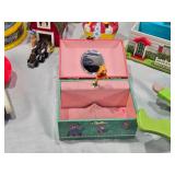 Vintage toys including Carousel, Musical Boxes, and Lacing Shoes