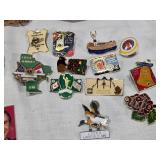 Vintage Collectibles including Elbow Lake Co-op Grain Jug and Pitcher, Henry McKenna Whiskey Jug, Pens, Lions Pins and Assorted Memorabilia