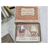 Vintage Collectibles including Elbow Lake Co-op Grain Jug and Pitcher, Henry McKenna Whiskey Jug, Pens, Lions Pins and Assorted Memorabilia