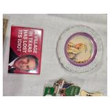 Vintage Collectibles including Elbow Lake Co-op Grain Jug and Pitcher, Henry McKenna Whiskey Jug, Pens, Lions Pins and Assorted Memorabilia