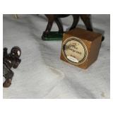 Vintage Cardboard General Store Box with Horse Figurines, Old Horse Scrapbook, and Table Runner