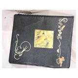 Vintage Cardboard General Store Box with Horse Figurines, Old Horse Scrapbook, and Table Runner