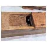 Vintage Wooden Crate, Wooden Box with Compartments, Wooden Basket, and Wooden Mallet