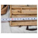 Vintage Wooden Crate, Wooden Box with Compartments, Wooden Basket, and Wooden Mallet