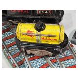 Vintage and Modern Toys including Tin Train Set, Toy Cars, and Action Figures