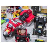 Vintage and Modern Toys including Tin Train Set, Toy Cars, and Action Figures