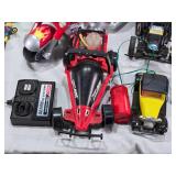 Vintage and Modern Toys including Tin Train Set, Toy Cars, and Action Figures