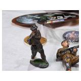 Vintage and Modern Toys including Tin Train Set, Toy Cars, and Action Figures